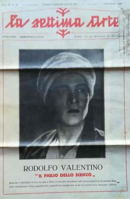 SETTIMA ARTE magazine side cover  October 1926