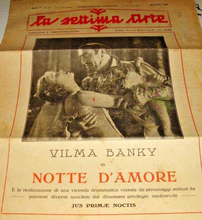 SETTIMA ARTE magazine side cover  May 1928