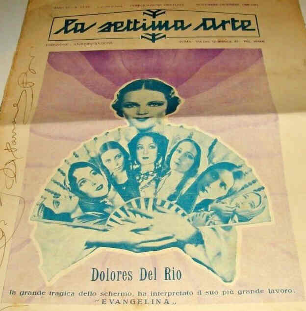 SETTIMA ARTE magazine side cover  November/December 1928