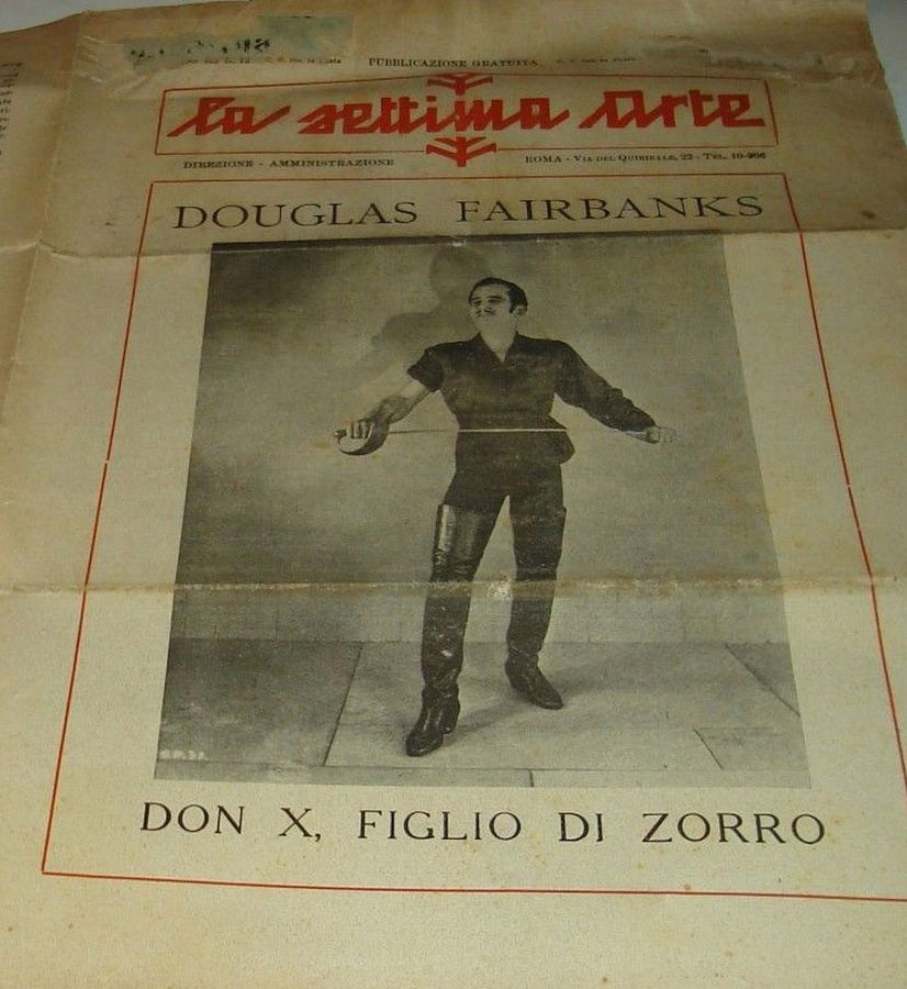 SETTIMA ARTE magazine side cover  December 1925