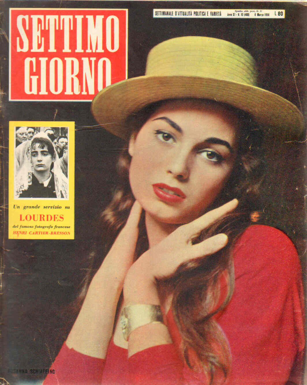 SETTIMO GIORNO magazine side cover Issue 10 6 March 1958