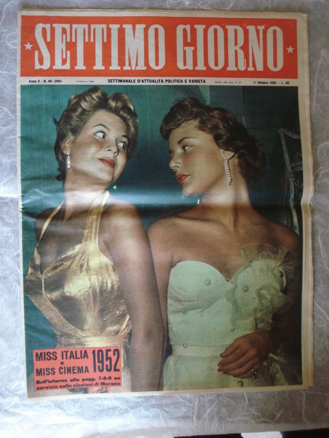 SETTIMO GIORNO magazine side cover Issue 40 1 October 1952