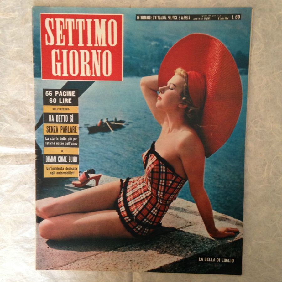 SETTIMO GIORNO magazine side cover Issue 27 8 July 1954