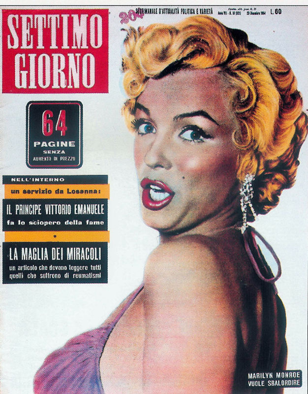 SETTIMO GIORNO magazine side cover 23 December 1954