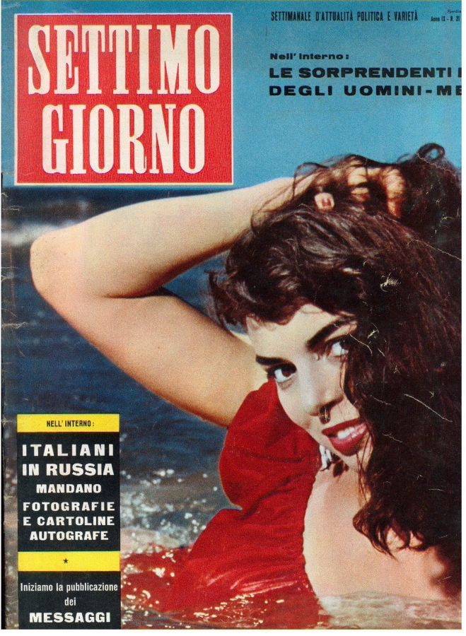 SETTIMO GIORNO magazine side cover Issue 31 28 July 1956