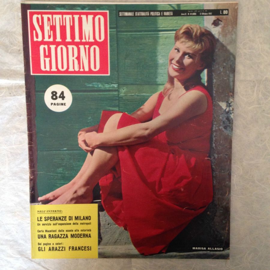 SETTIMO GIORNO magazine side cover Issue 41 2 October 1957