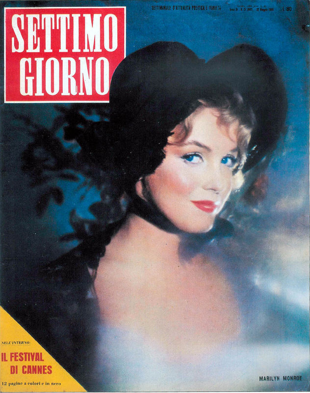 SETTIMO GIORNO magazine side cover 22 May 1958