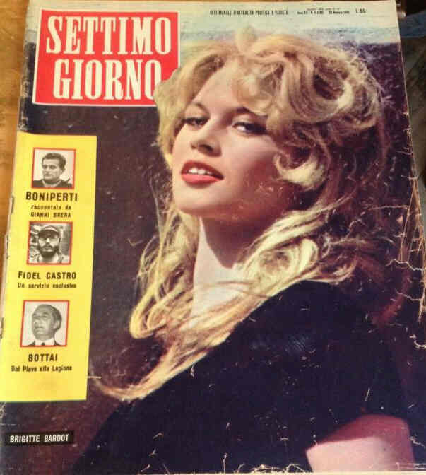 SETTIMO GIORNO magazine side cover Issue 4 22 January 1959