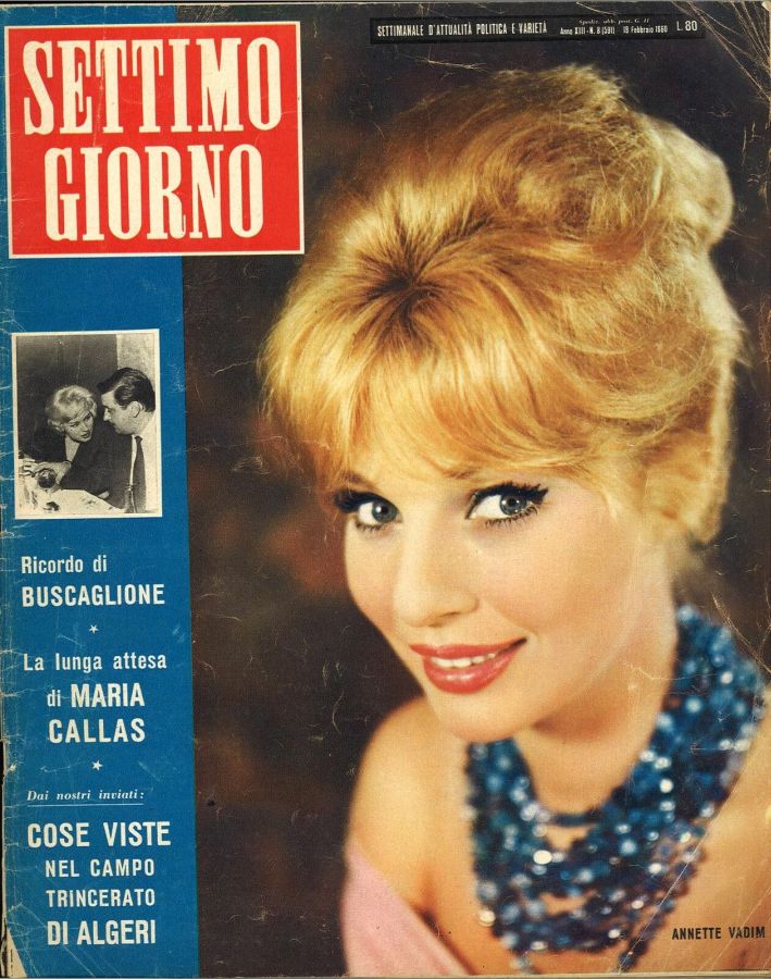SETTIMO GIORNO magazine side cover Issue 8 18 February 1960
