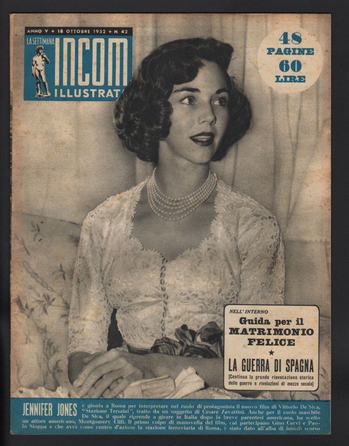 SETTIMANA INCOM magazine side cover Issue 42 18 October 1952