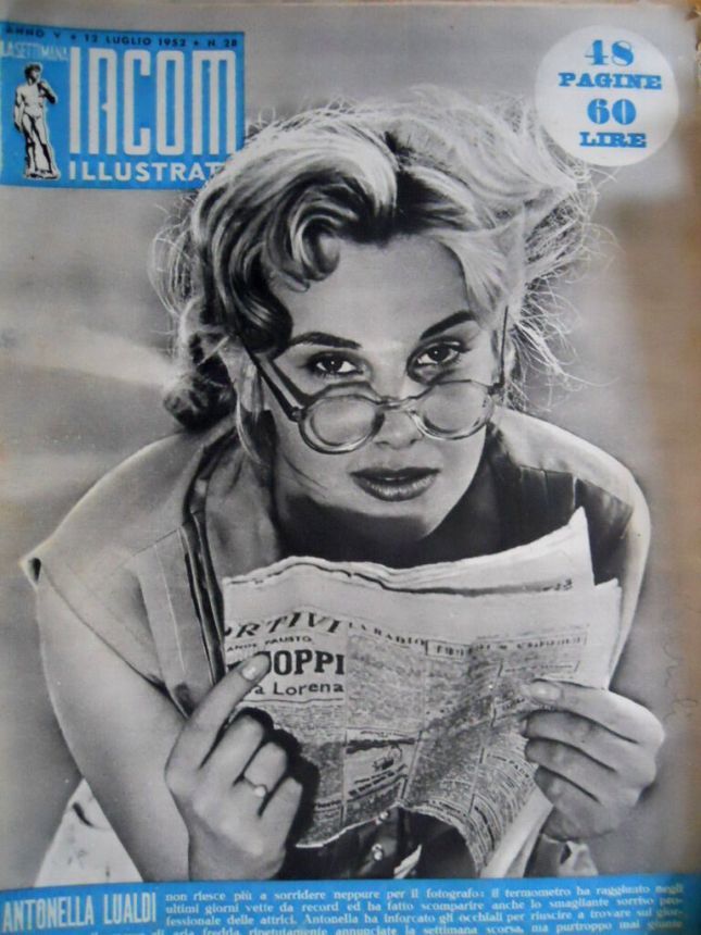 SETTIMANA INCOM magazine side cover Issue 28 12 July 1952