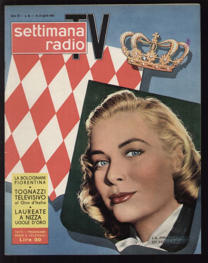 SETTIMANA RADIO TV magazine side cover Issue 16 15 April 1956