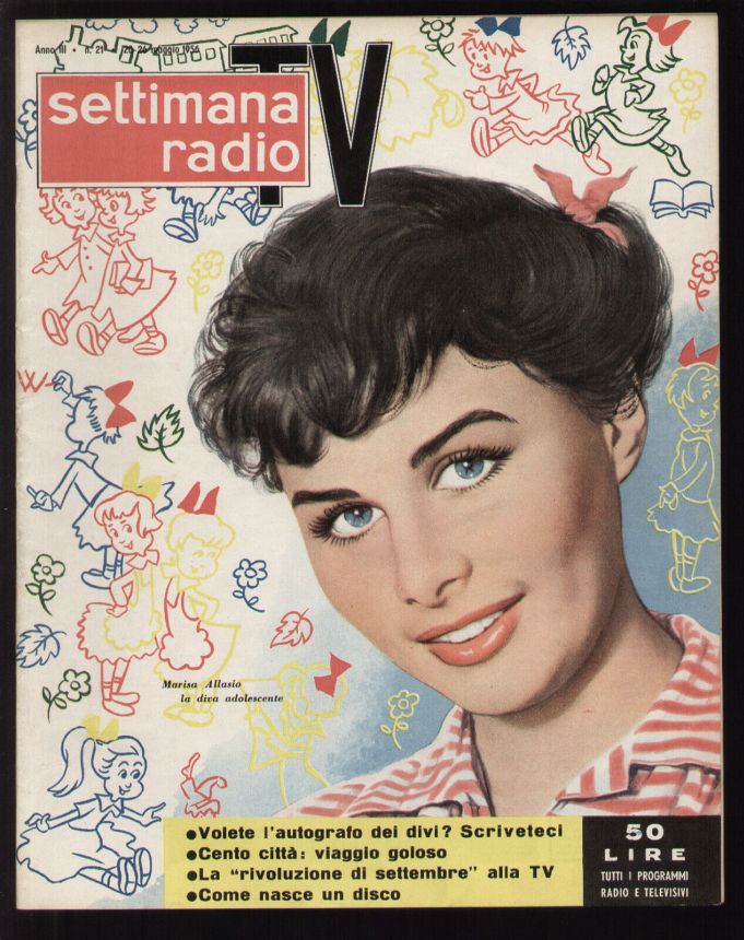 SETTIMANA RADIO TV magazine side cover Issue 21 20 May 1956