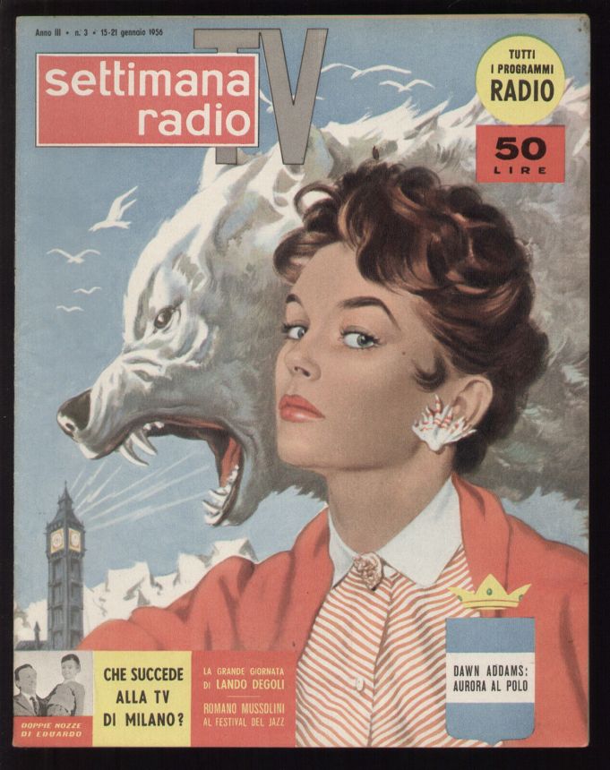 SETTIMANA RADIO TV magazine side cover Issue 24 15 June 1956