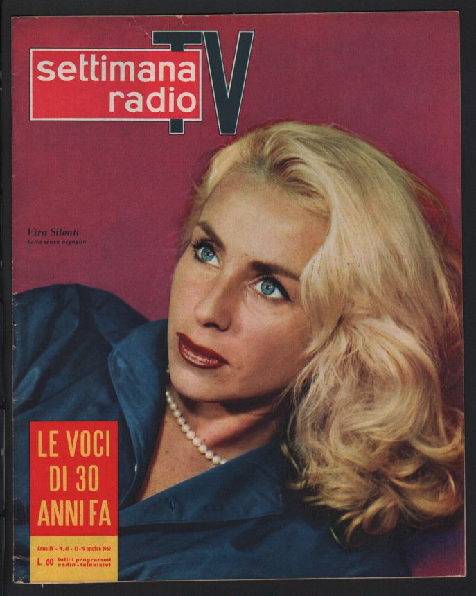 SETTIMANA RADIO TV magazine side cover Issue 41 13 October 1957