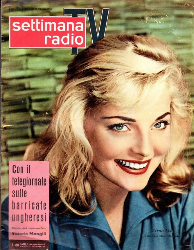 SETTIMANA RADIO TV magazine side cover Issue 42 20 October 1957