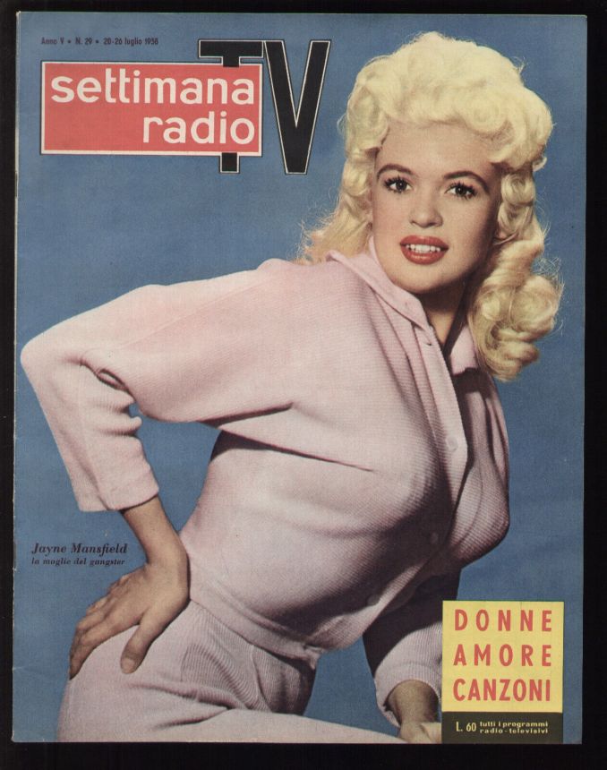 SETTIMANA RADIO TV magazine side cover Issue 29 20 July 1958