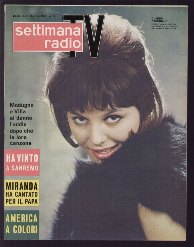SETTIMANA RADIO TV magazine side cover Issue 5 25 February 1962