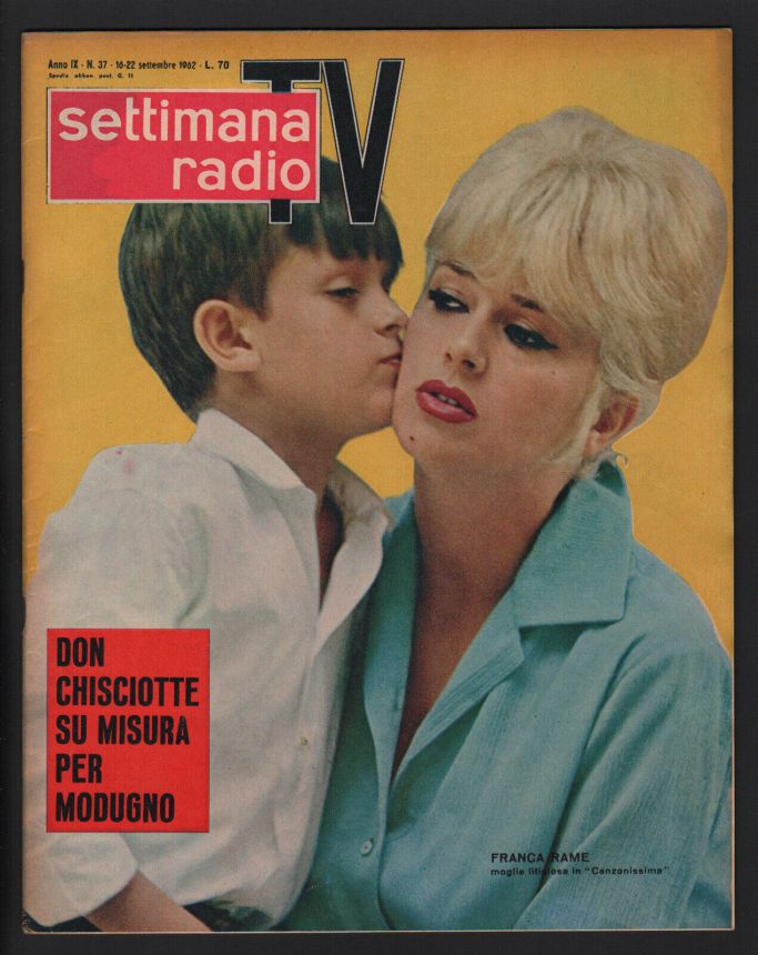 SETTIMANA RADIO TV magazine cover Issue 37 10 September 1962