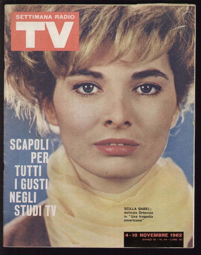 SETTIMANA RADIO TV magazine side cover Issue 44 4 November 1962