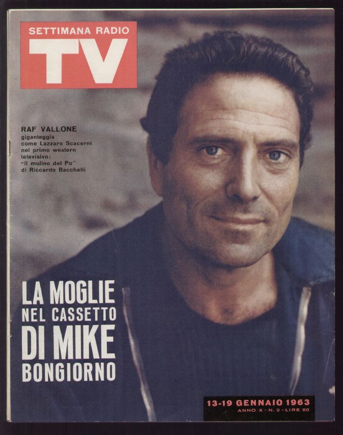 SETTIMANA RADIO TV magazine side cover Issue 2 13 January 1963
