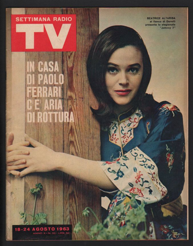 SETTIMANA RADIO TV magazine side cover Issue 33 18 August 1963