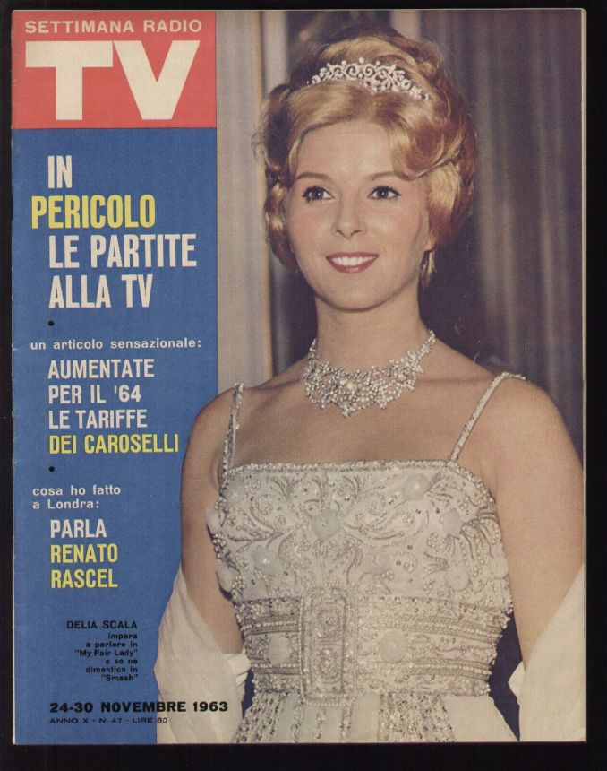 SETTIMANA RADIO TV magazine side cover Issue 47 24 November 1963