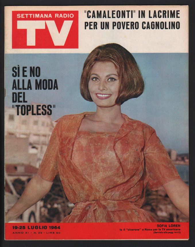SETTIMANA RADIO TV magazine side cover Issue 29 19 July 1964
