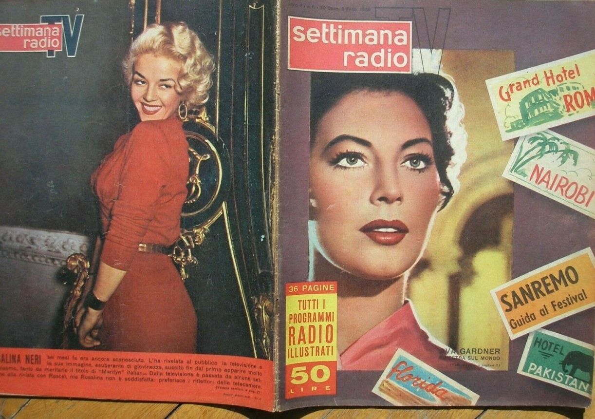 SETTIMANA RADIO TV magazine side cover Issue 4 30 January 1955