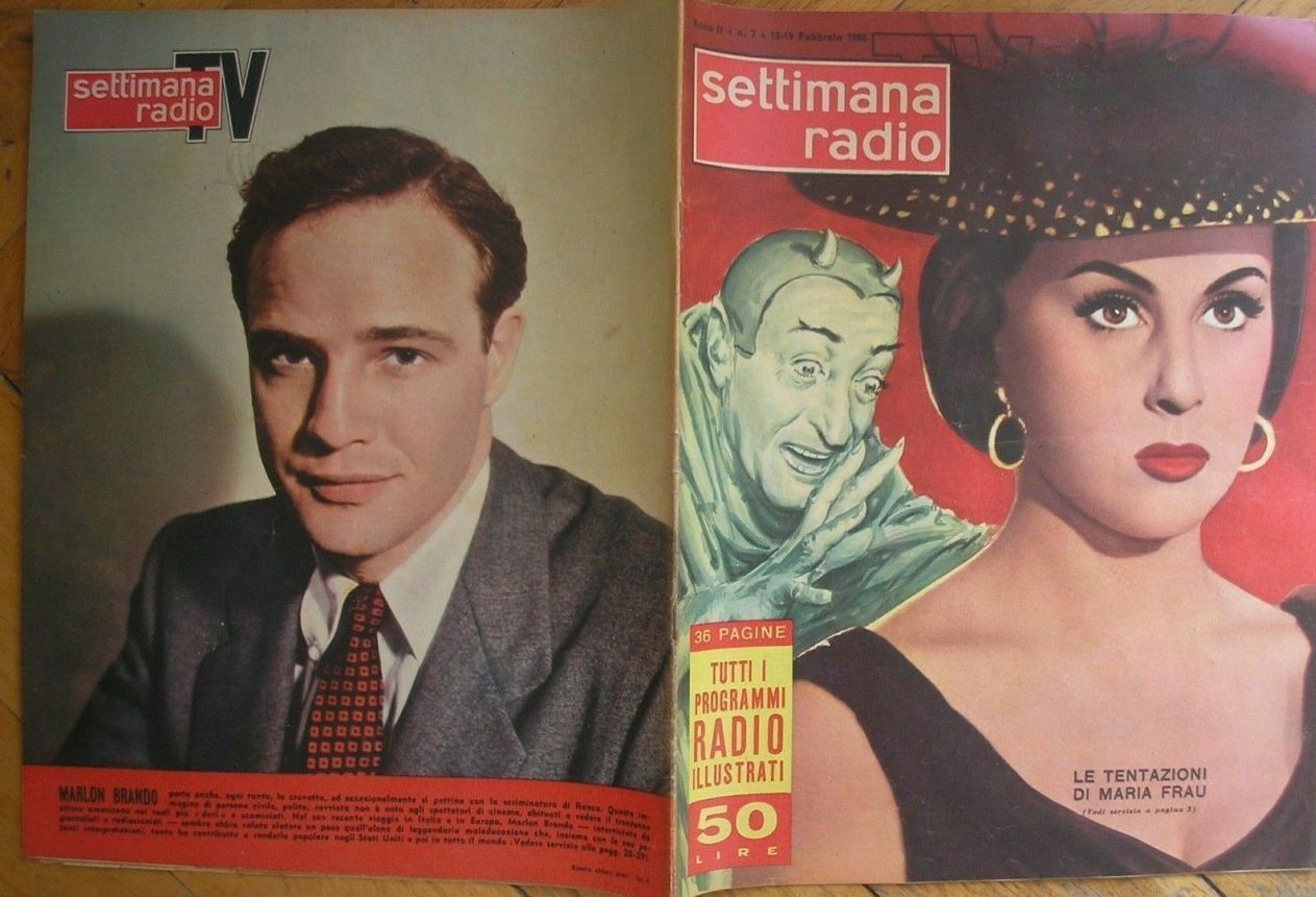 SETTIMANA RADIO TV magazine side cover Issue 7 15 February 1955