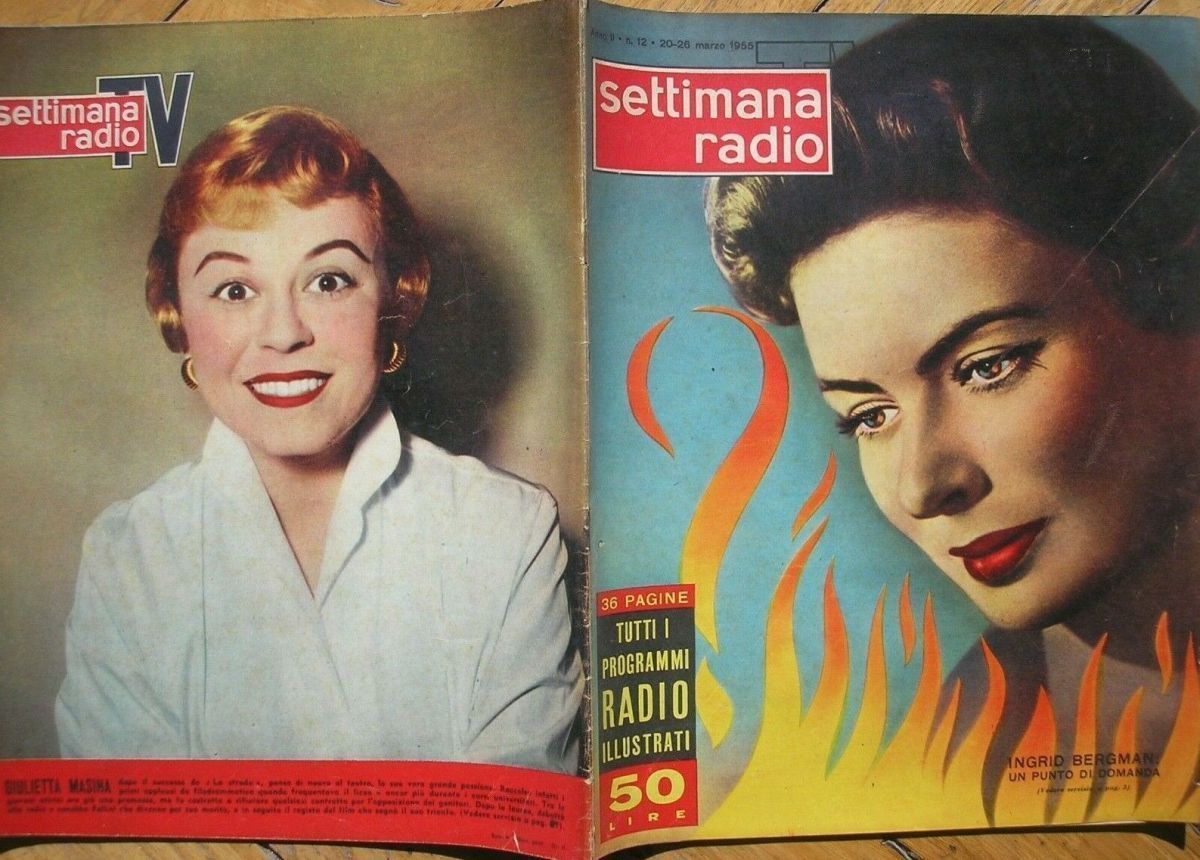 SETTIMANA RADIO TV magazine side cover Issue 12 20 March 1955
