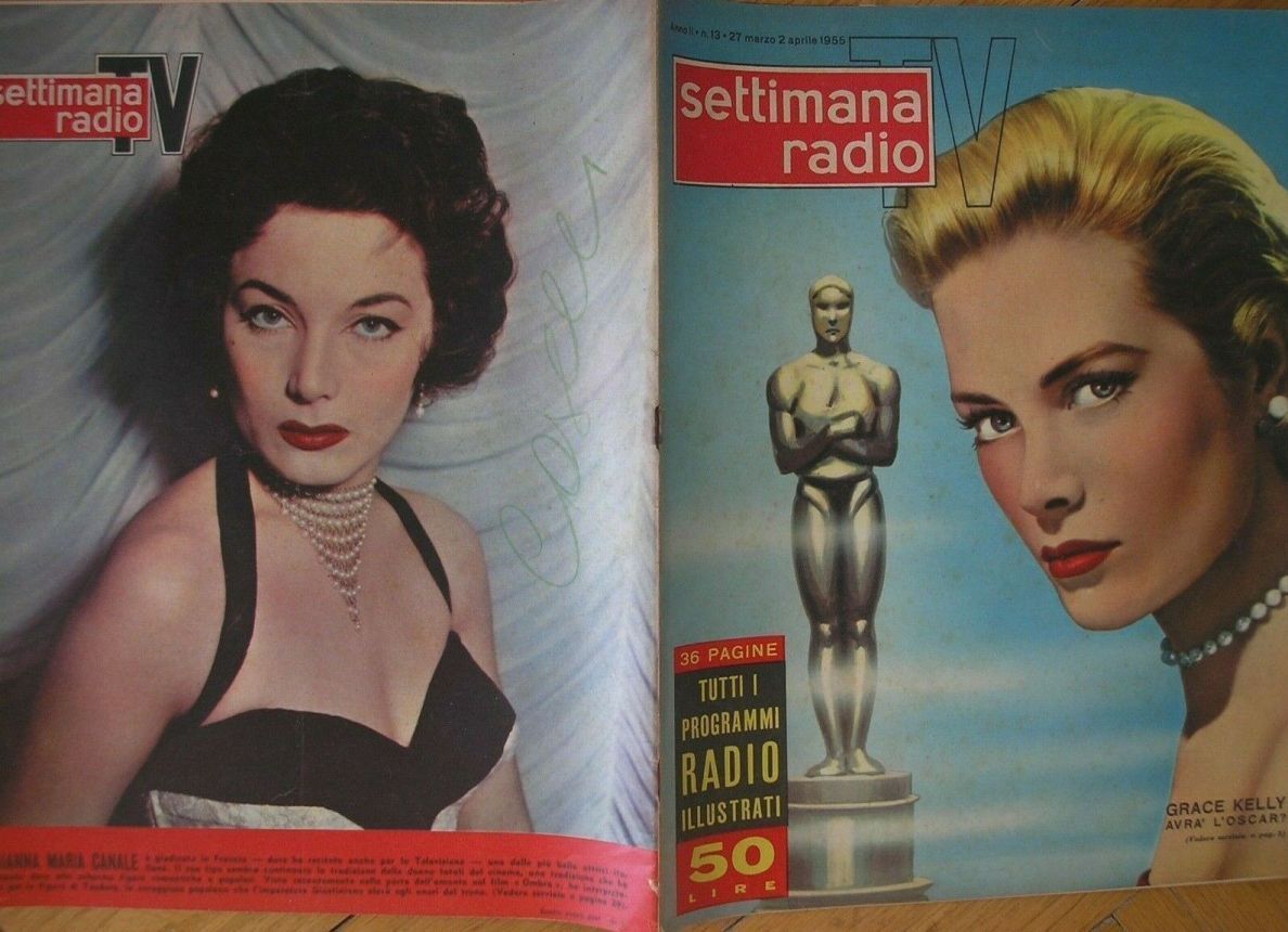 SETTIMANA RADIO TV magazine side cover Issue 13 27 March 1955