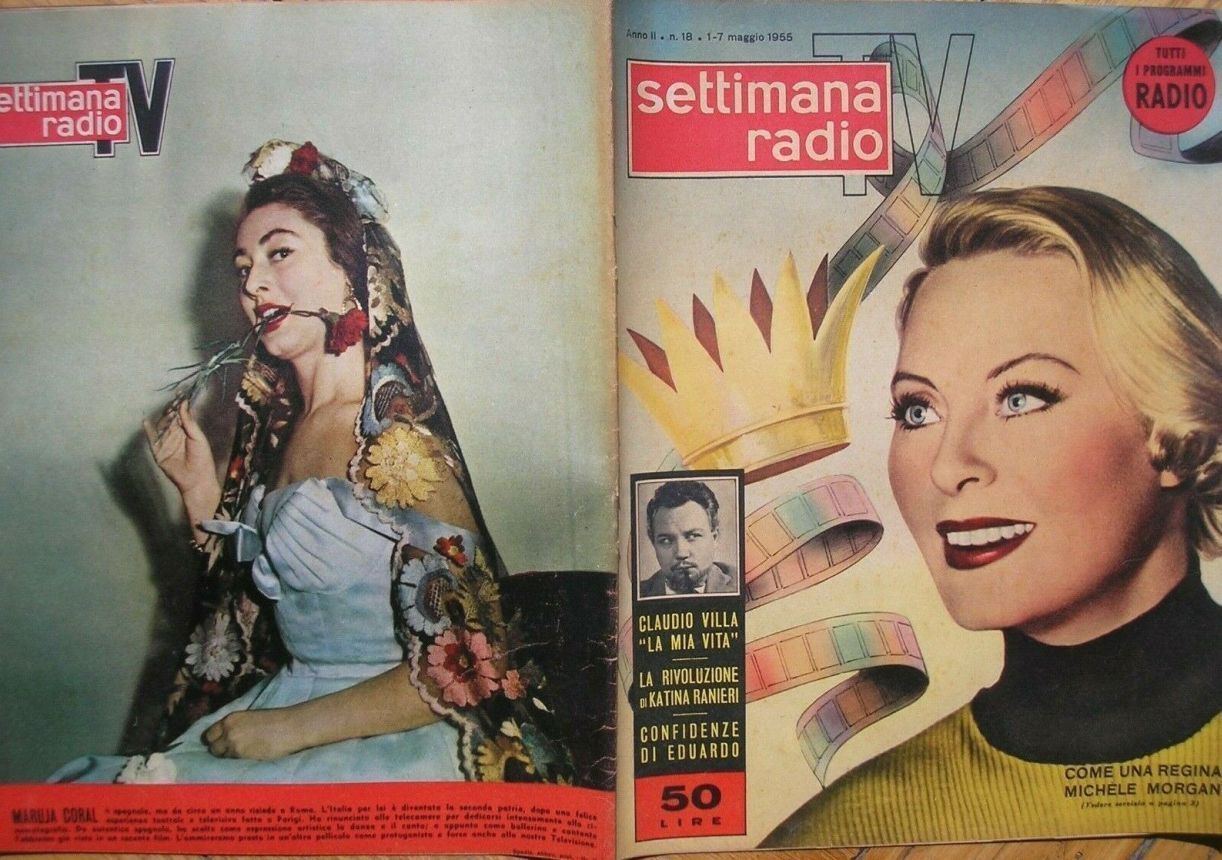 SETTIMANA RADIO TV magazine side cover Issue 18 1 May 1955
