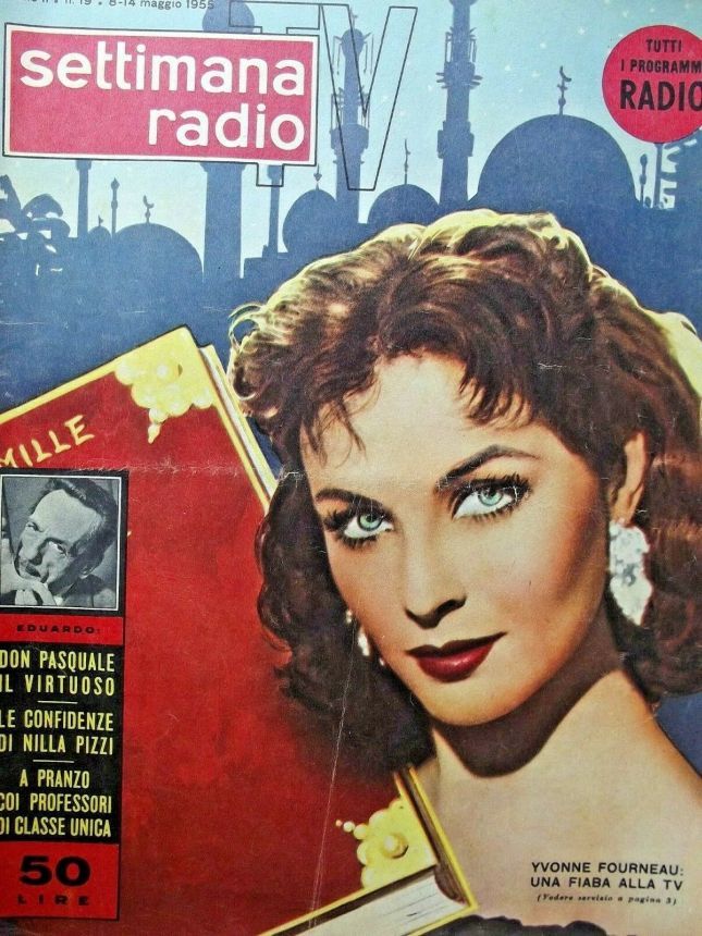 SETTIMANA RADIO TV magazine side cover Issue 19 8 May 1955