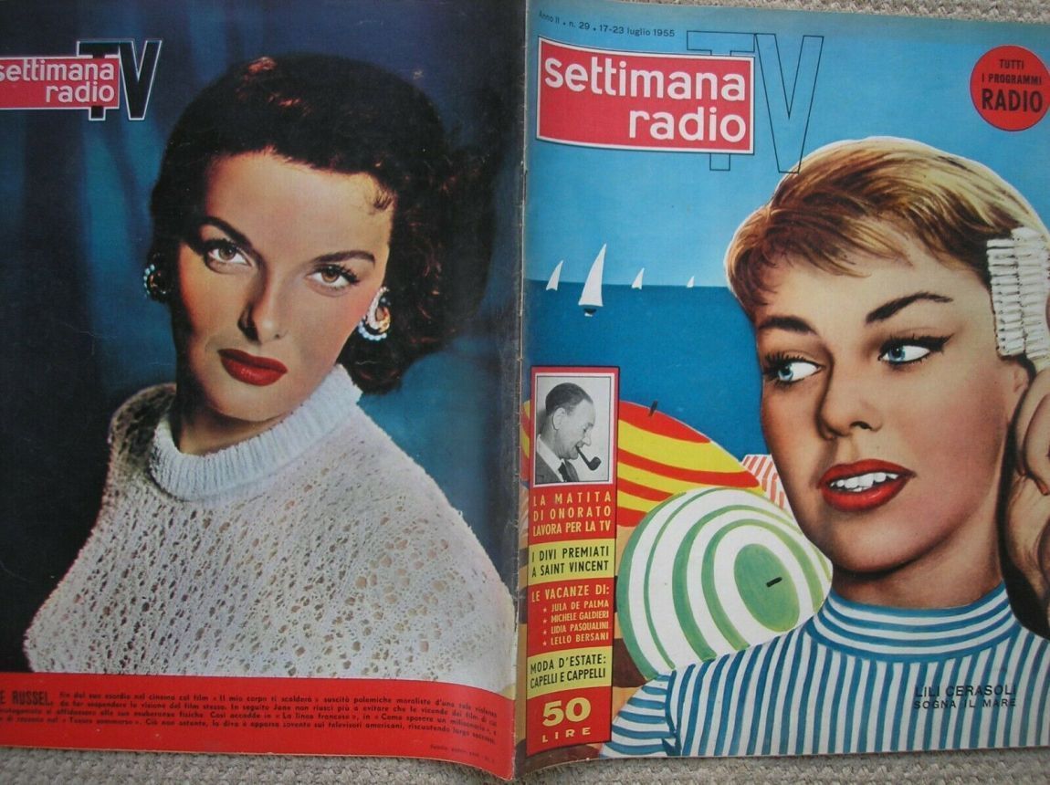 SETTIMANA RADIO TV magazine side cover Issue 29 17 July 1955