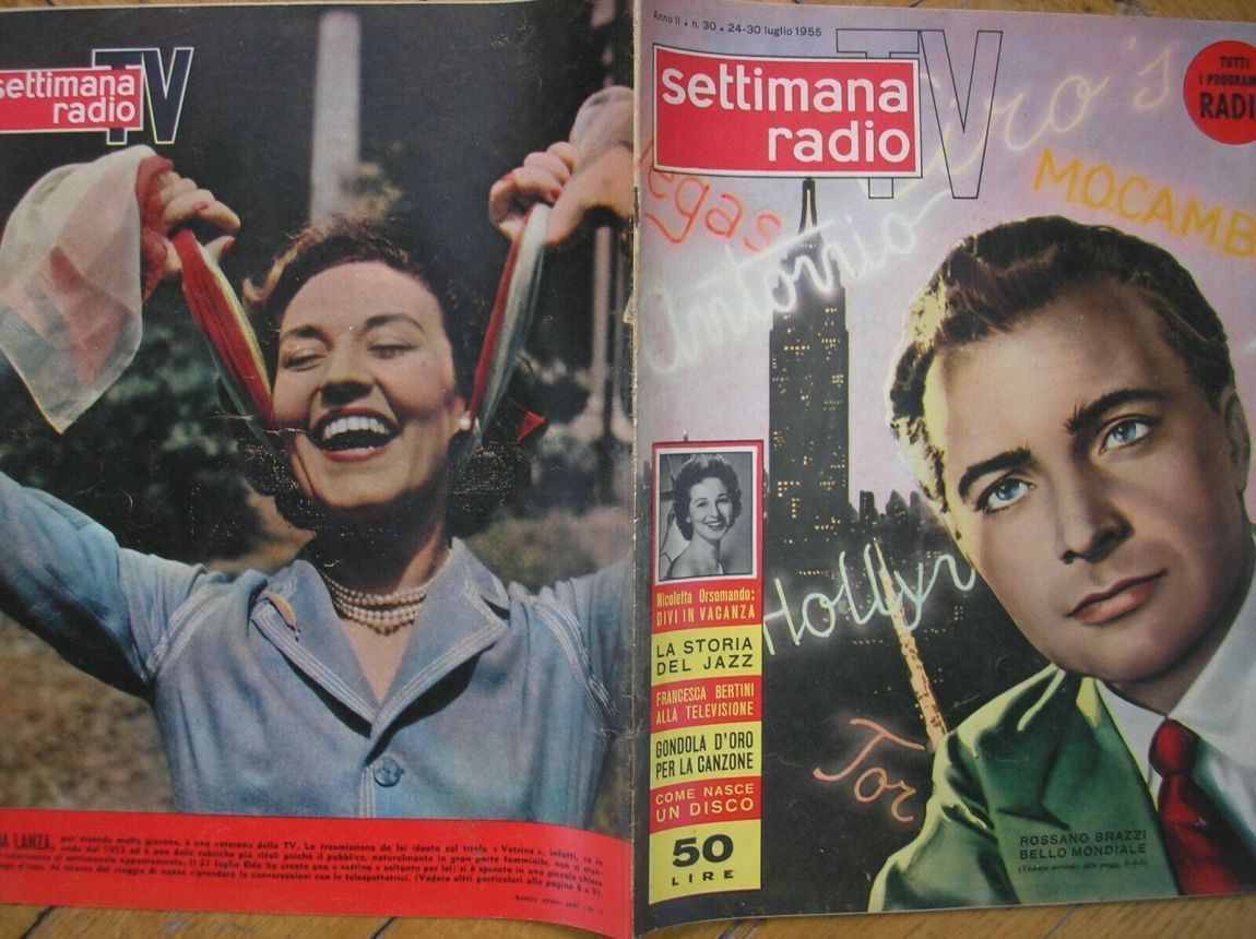 SETTIMANA RADIO TV magazine side cover Issue 30 24 July 1955