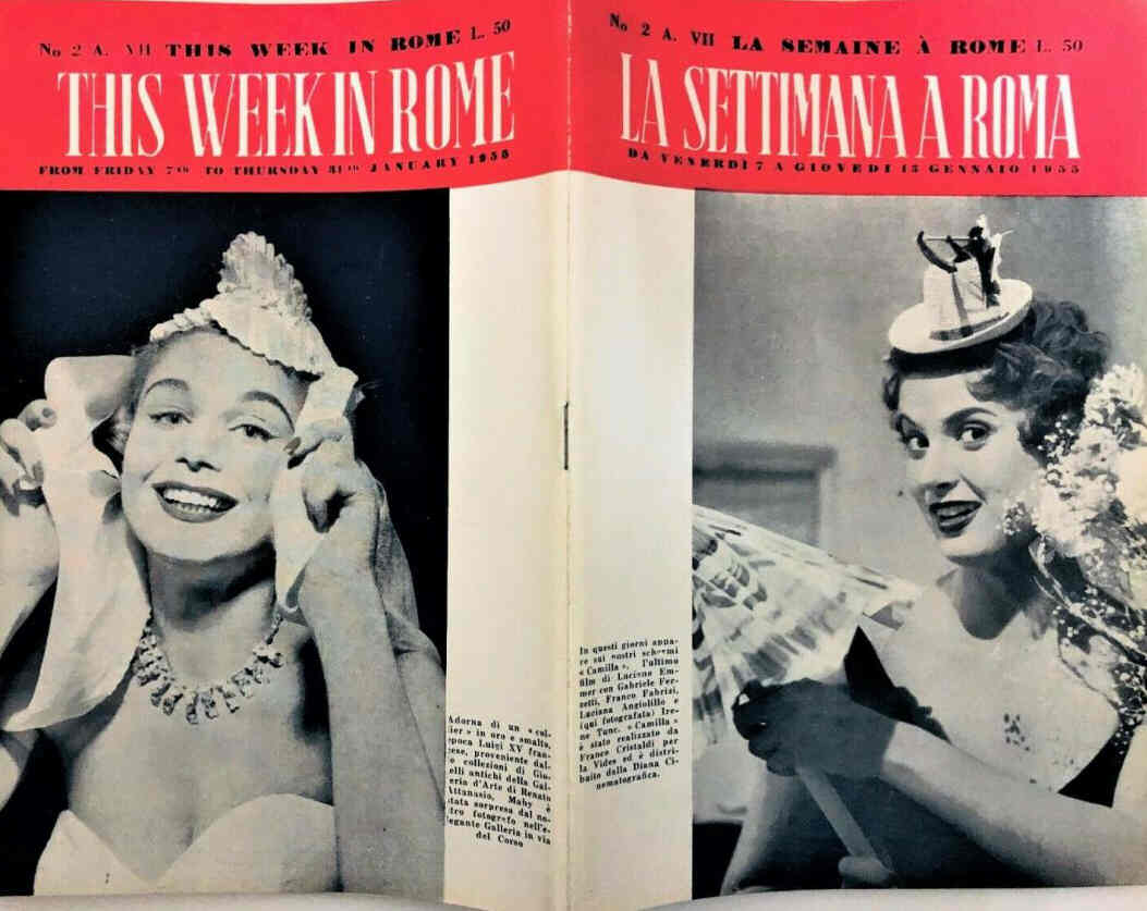 SETTIMANA A ROMA |LA magazine side cover Issue 2 7 January 1955