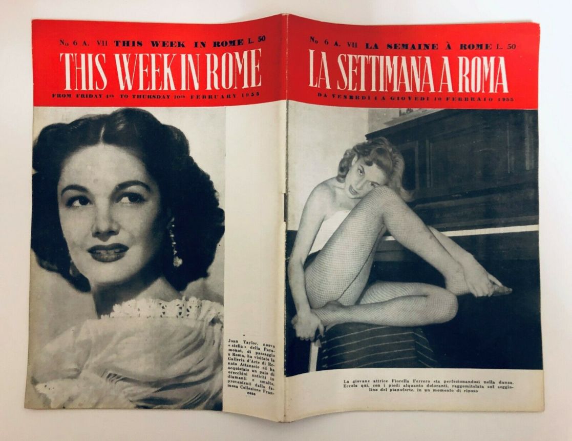SETTIMANA A ROMA |LA magazine side cover Issue 6 10 February 1955