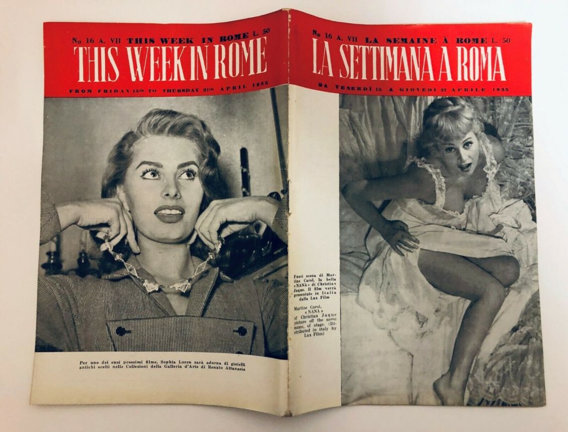 SETTIMANA A ROMA |LA magazine side cover Issue 16 21 April 1955