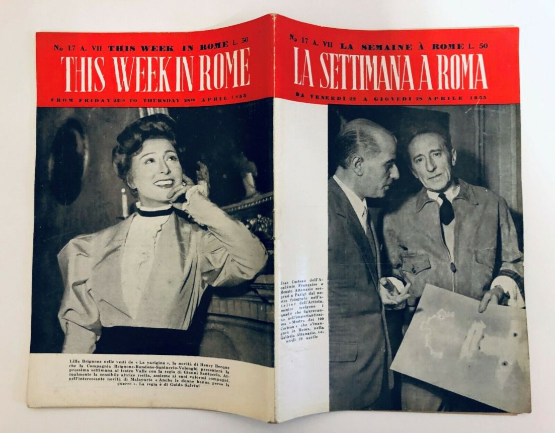 SETTIMANA A ROMA |LA magazine side cover Issue 17 28 April 1955