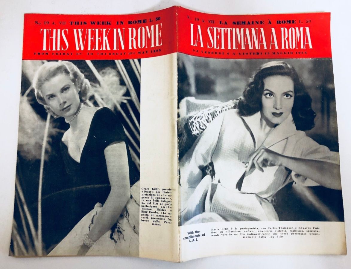 SETTIMANA A ROMA |LA magazine side cover Issue 19 12 May 1955