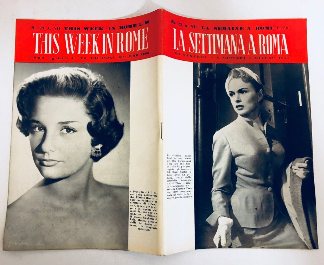 SETTIMANA A ROMA |LA magazine side cover Issue 23 9 June 1955