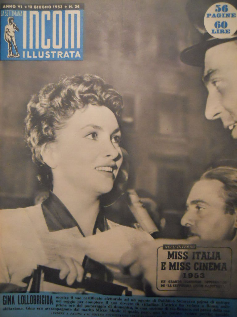 SETTIMANA INCOM magazine side cover 13 June 1953