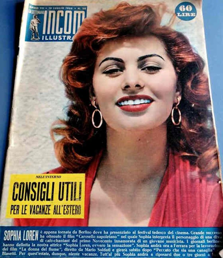 SETTIMANA INCOM magazine side cover 10 July 1954