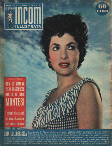 SETTIMANA INCOM magazine side cover 17 July 1954