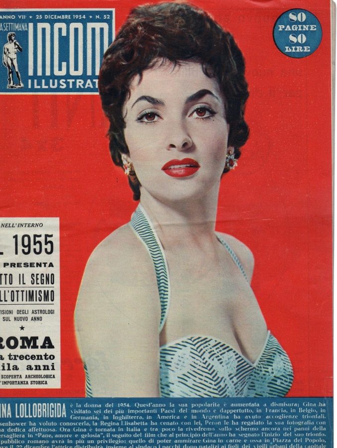 SETTIMANA INCOM magazine side cover 25 December 1954