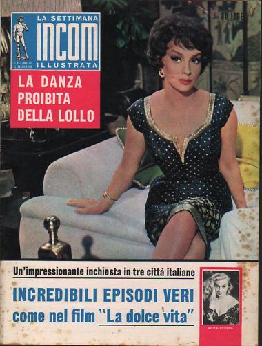 SETTIMANA INCOM magazine side cover 20 February 1960