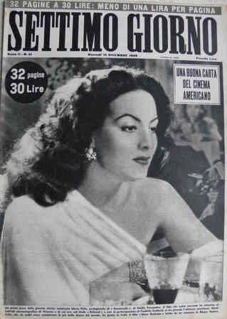 SETTIMO GIORNO magazine side cover Issue 51 15 December 1949