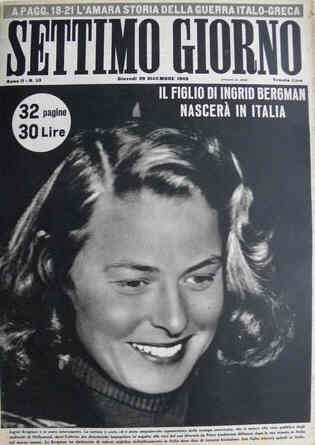 SETTIMO GIORNO magazine side cover Issue 53 29 December 1949