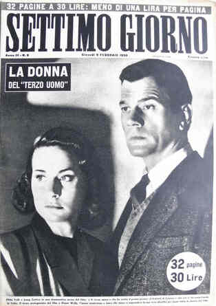 SETTIMO GIORNO magazine side cover Issue 6 9 February 1950